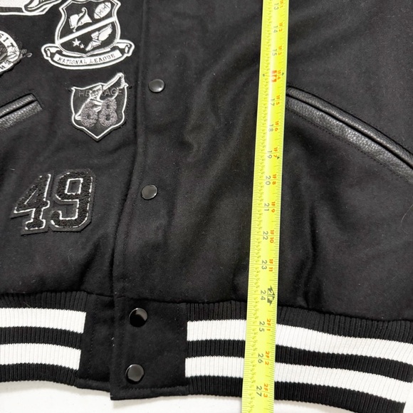 Smoke Rise Black Varsity Jacket XL - Picture 9 of 12